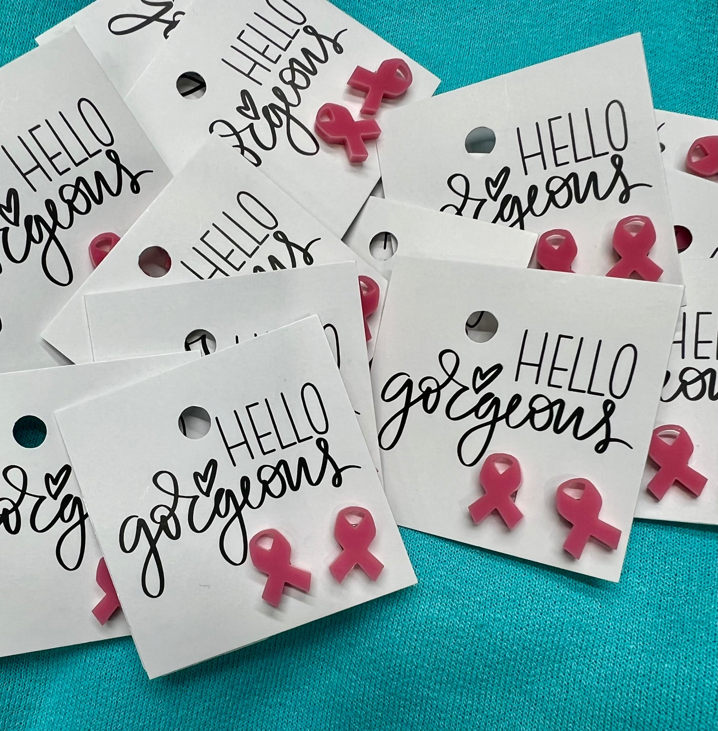 Breast Cancer Ribbon Earrings