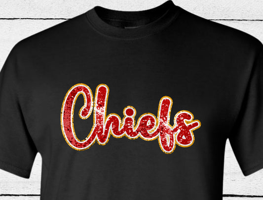 Faux Glitter Chiefs