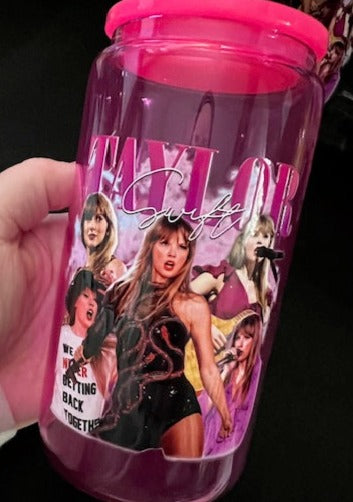 Pink T Swift - UV DTF 16oz Glass