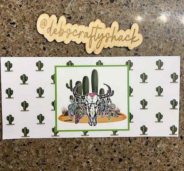 Skull Desert Cactus UV DTF wrap