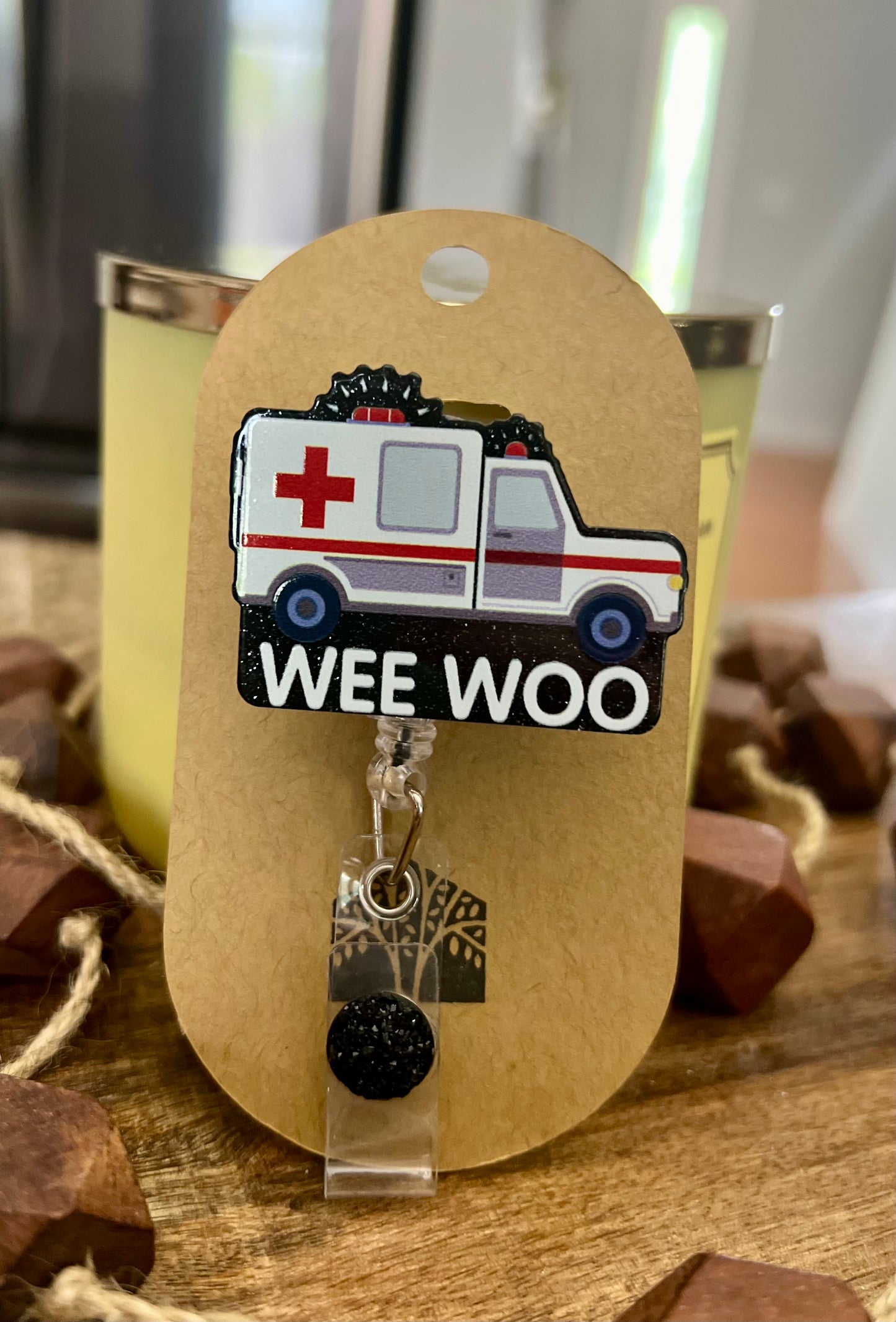 Wee Woo Ambulance - Retractable Badge Clip