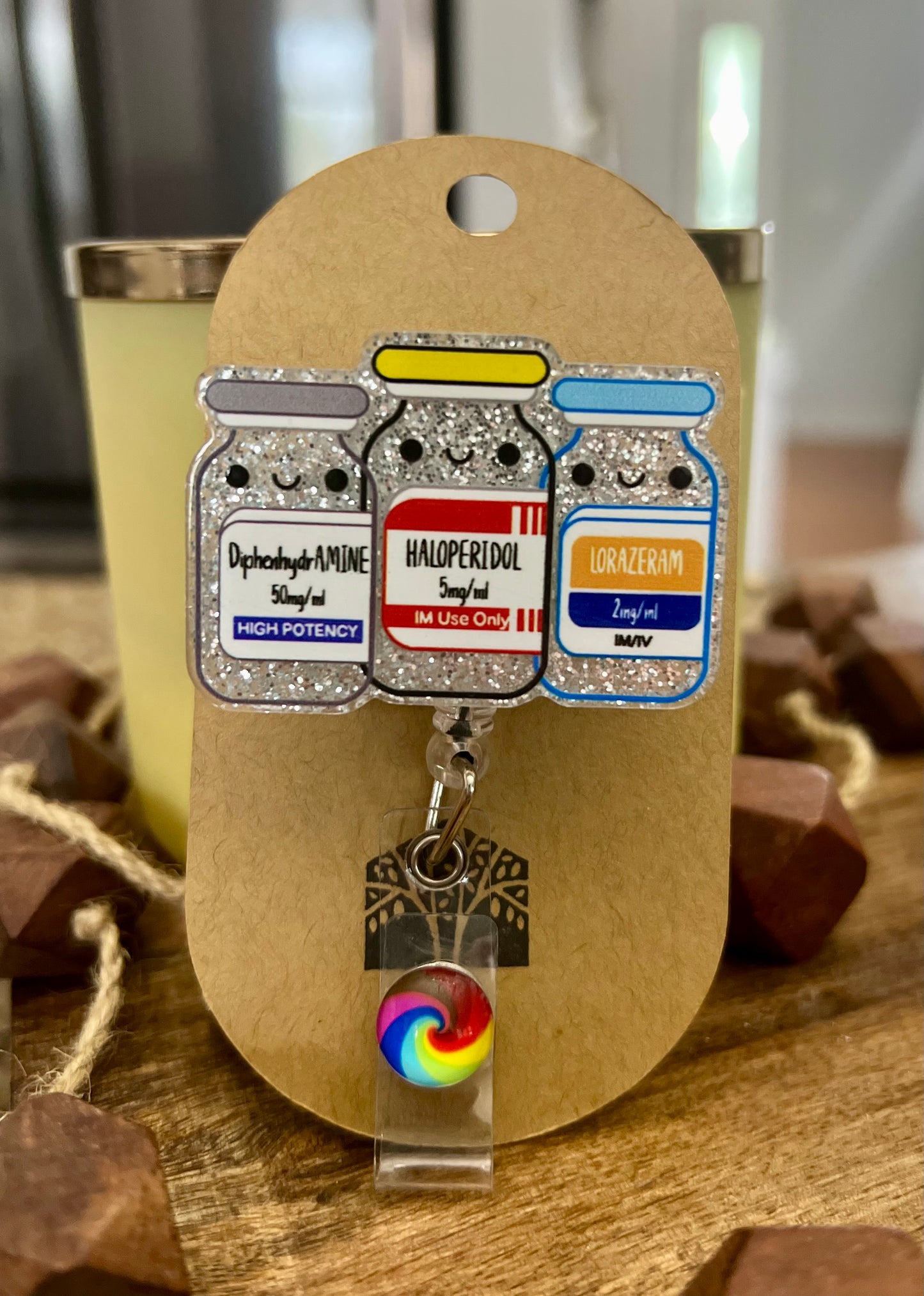 Vials - Retractable Badge Clip