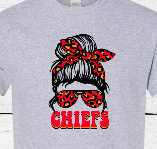 Chiefs Messy Bun