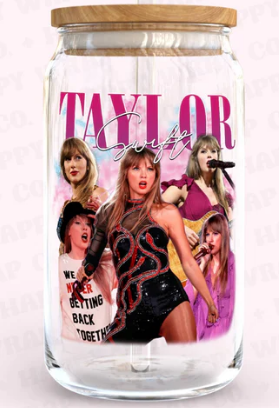 Pink T Swift - UV DTF 16oz Glass