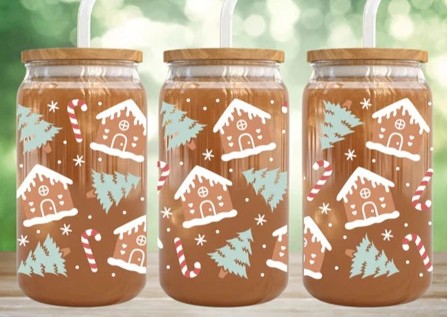 Gingerbread House Candy Canes UV/DTF wrap