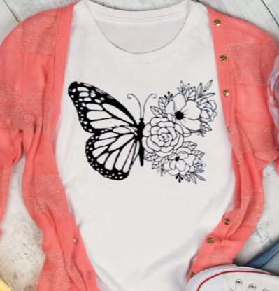 Floral Butterfly screenprint