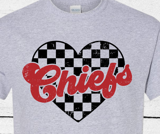 Chiefs Checkered Heart