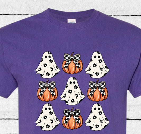 Floral Ghost and Pumpkins