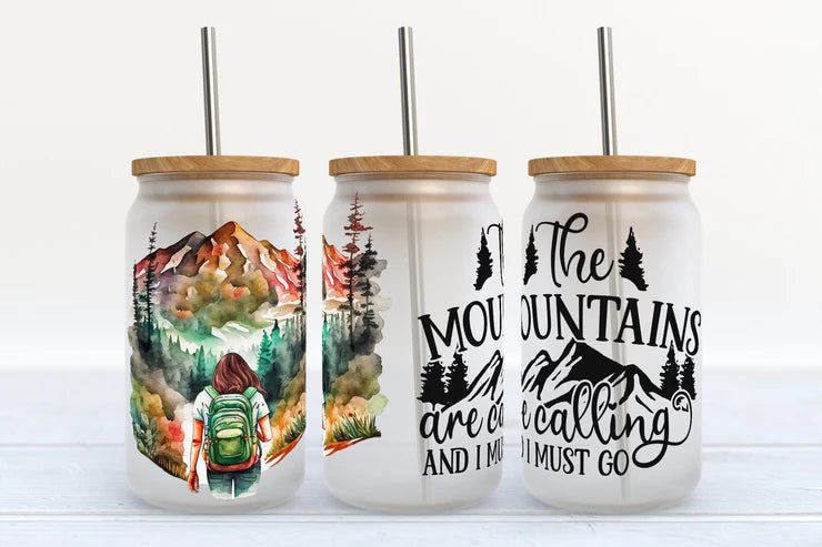 The Mountains Are Calling and I Must Go 20oz UV/DTF wrap