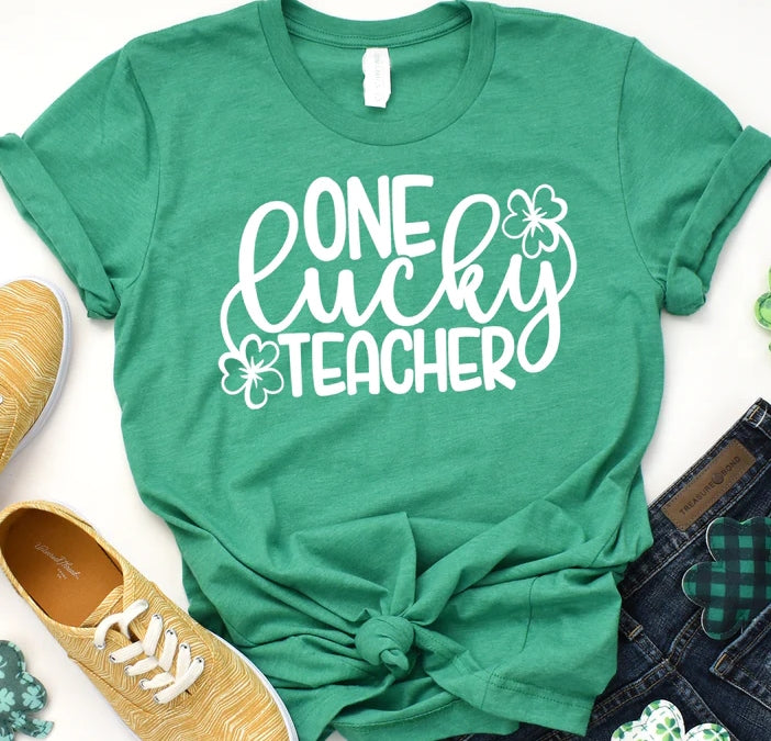 One Lucky Teacher screenprint
