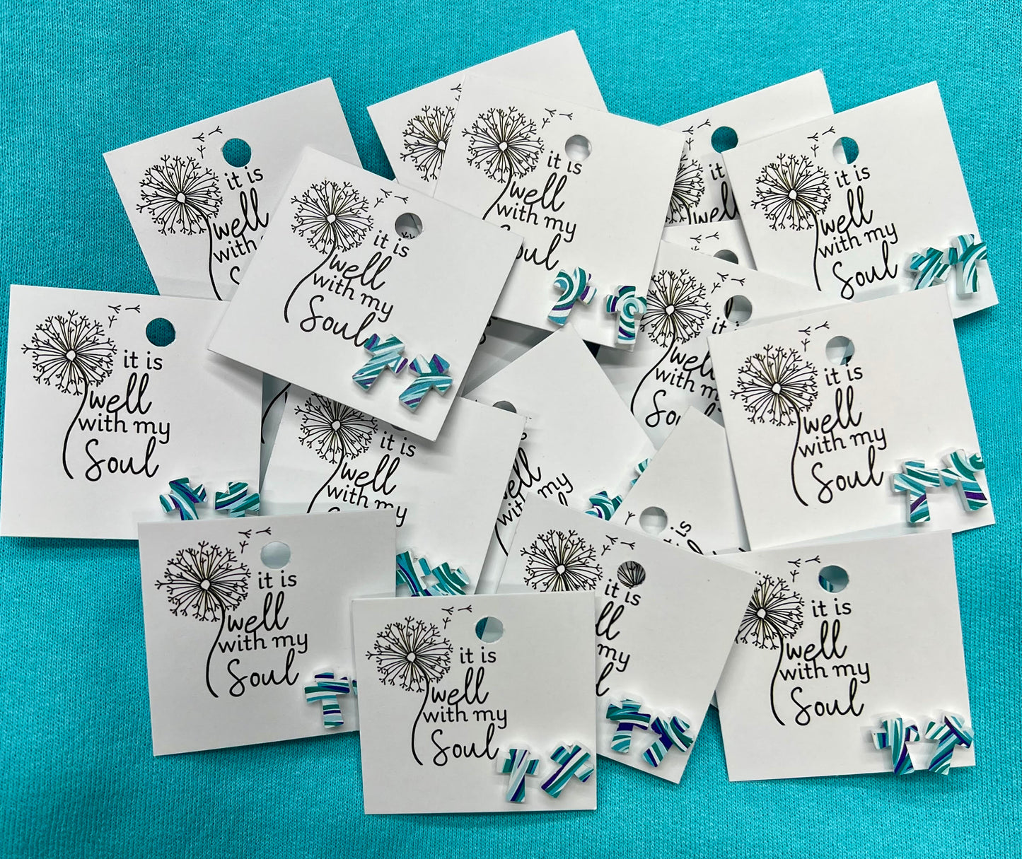 It Is Well With My Soul Cross Earrings