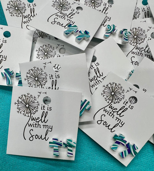 It Is Well With My Soul Cross Earrings