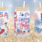 Gnome 4th of July UV DTF 16oz cup wrap