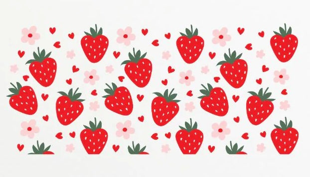 Strawberries and daisies UV/DTF wrap