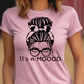 It's A Moood Messy Bun Cow Print T-Shirt