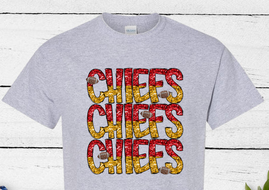 Faux Glitter Chiefs