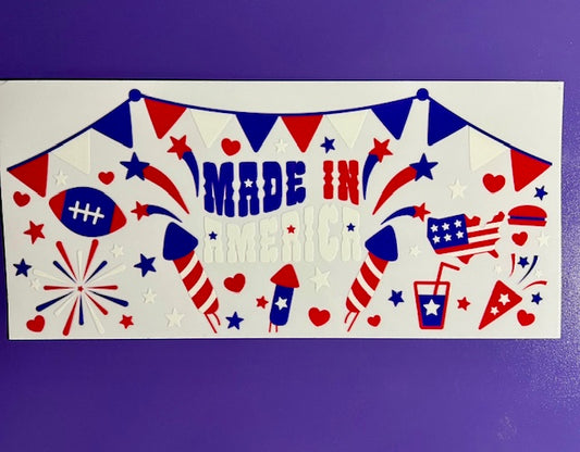 Made In America UV DTF 16oz cup wrap