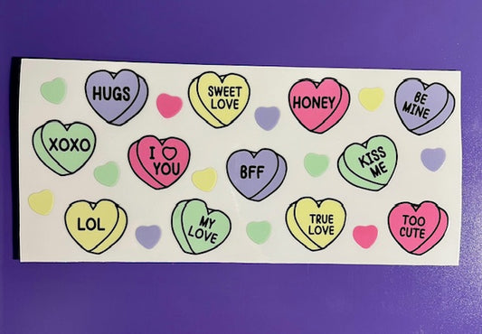 Valentine's Conversation Hearts UV/DTF wrap