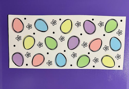 Easter Eggs and Daisies UV/DTF wrap