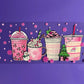 Christmas Pink Coffee drinks UV/DTF wrap