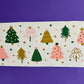 Christmas winter pink and gold trees UV/DTF wrap