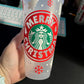 Gnomes Merry Christmas UV DTF 24oz Starbucks Cup