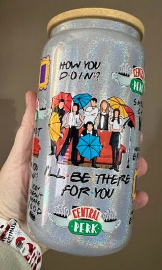 Friends -  UV DTF 16oz Beer Can Glass