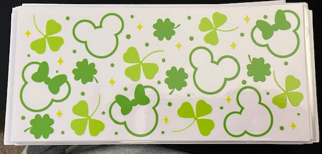 Mouse Lucky St. Patty's Day UV DTF 16oz cup wrap