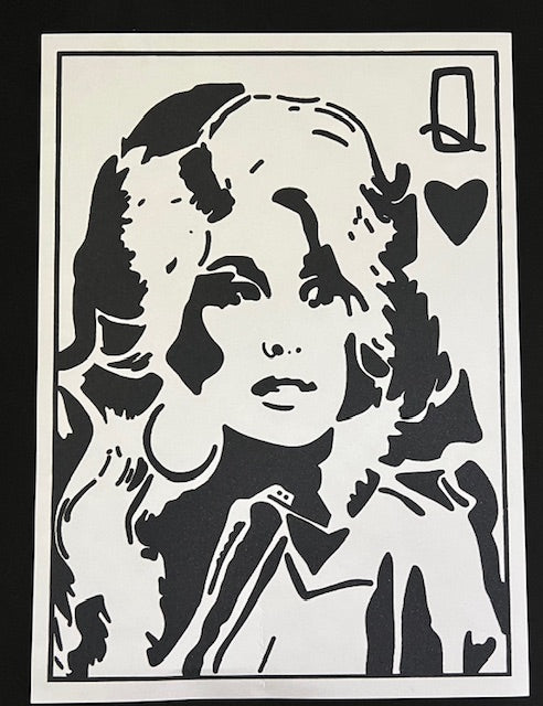 Queen of Hearts Playing Card - Dolly  Screen Print