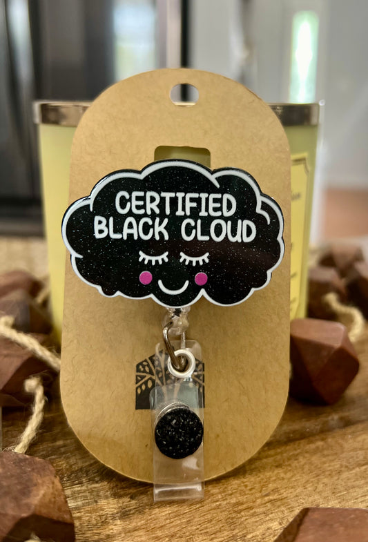 Certified Black Cloud  - Retractable Badge Clip