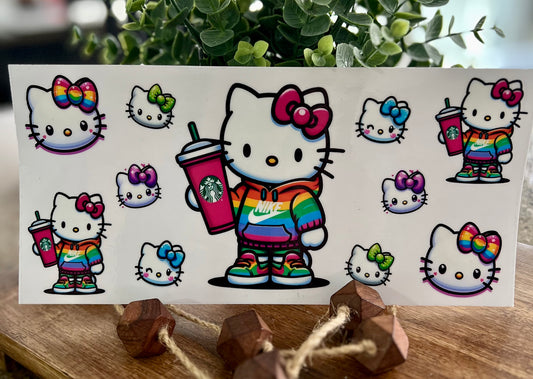 Hello Cat Pride Starbucks UV/DTF wrap