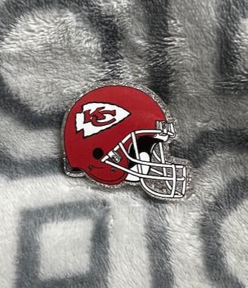 Chiefs KC Silver Helmet Badge Reel