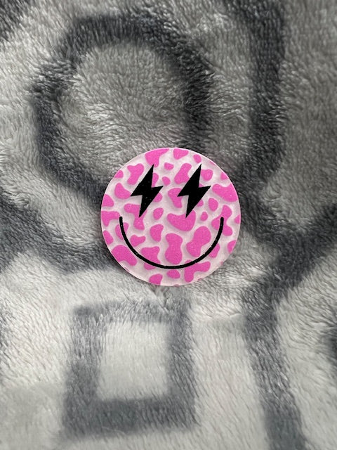 Cowprint Smile Badge Reel