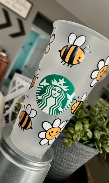 Bees and Daisies 24oz Starbucks Cup