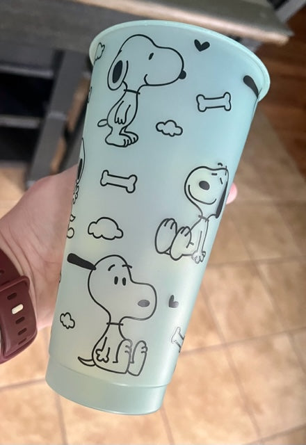 Snoopy 24oz UV DTF Color Changing Cup