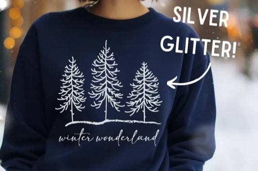 Silver Glitter Winter Wonderland  T-Shirt