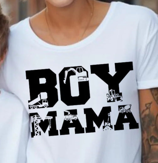 Construction Boy Mama T-shirt