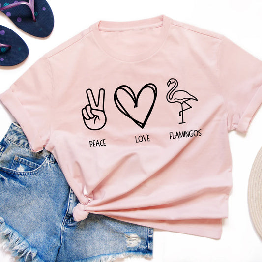 Peace Love Flamingos T-shirt