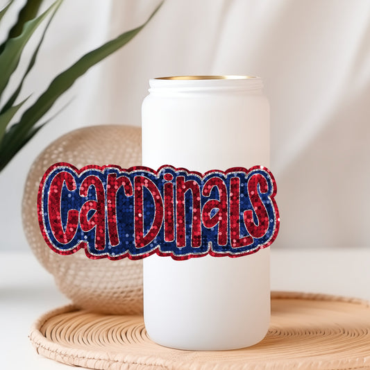 Cardinals faux glitter -  UV DTF Decal