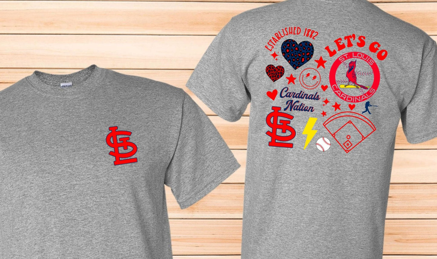 STL Cardinals Baseball Front/Back T-shirt