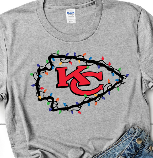 Christmas Lights KC Chiefs  T-Shirt