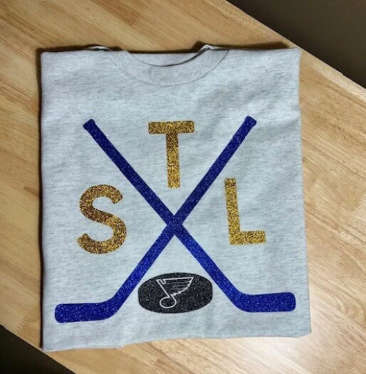 Glitter STL Blues Hockey T-shirt