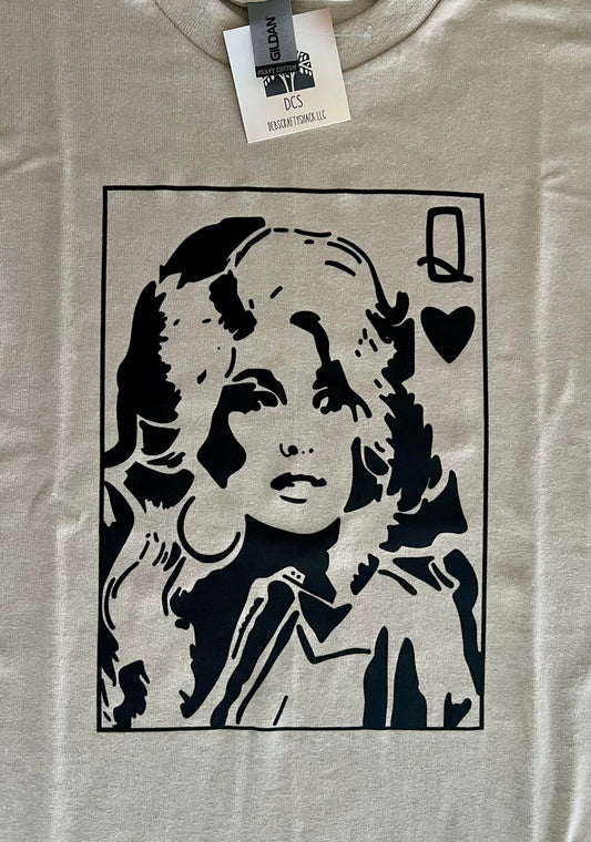 Queen of Hearts Playing Card - Dolly  Screen Print