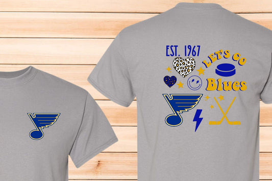 2 sided STL Blues Hockey T-shirt