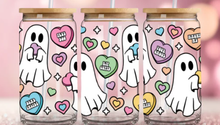 Ghost Conversation Hearts UV/DTF wrap