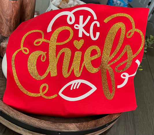 Glitter Swirl KC Chiefs T-shirt