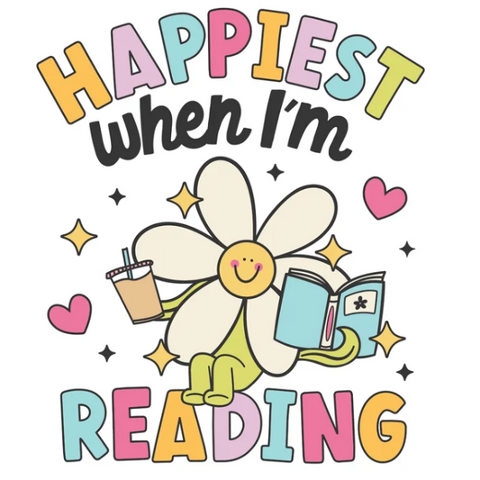 Happiest When I'm Reading  - UV/DTF Decal