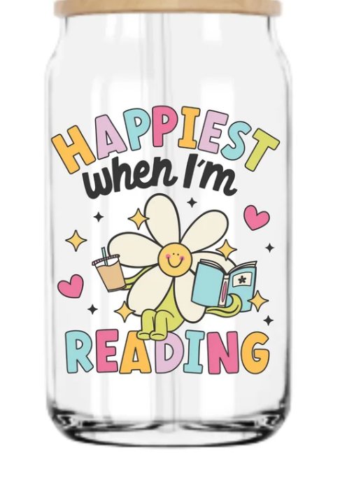 Happiest When I'm Reading  - UV/DTF Decal