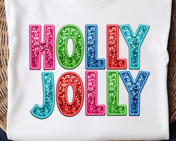 Holly Jolly Faux Glitter