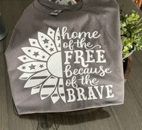 Home Of The Free Because Of The Brave SunFlower T-shirt